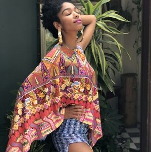 One Shoulder Vintage Maxi Dress 70s Hippie Medium